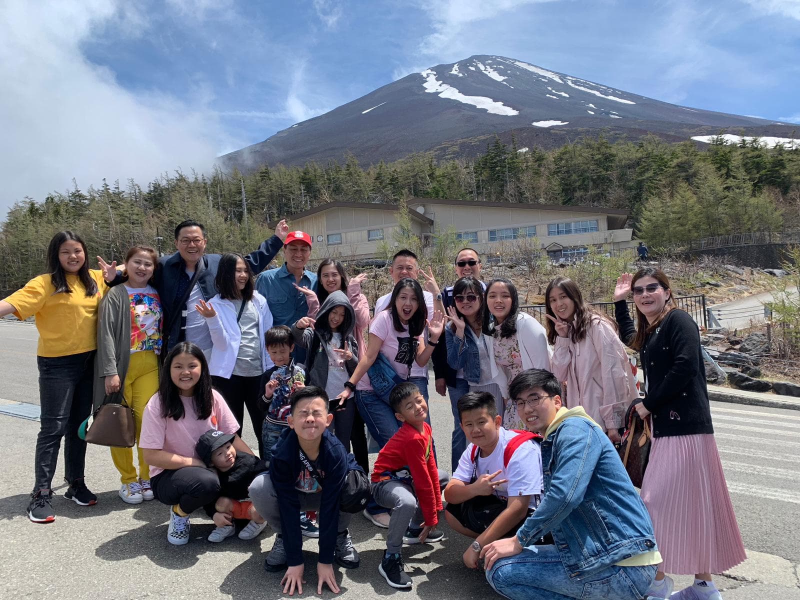 Family moments at the 5th Station of Mt. Fuji, 2,300 meters above sea level.